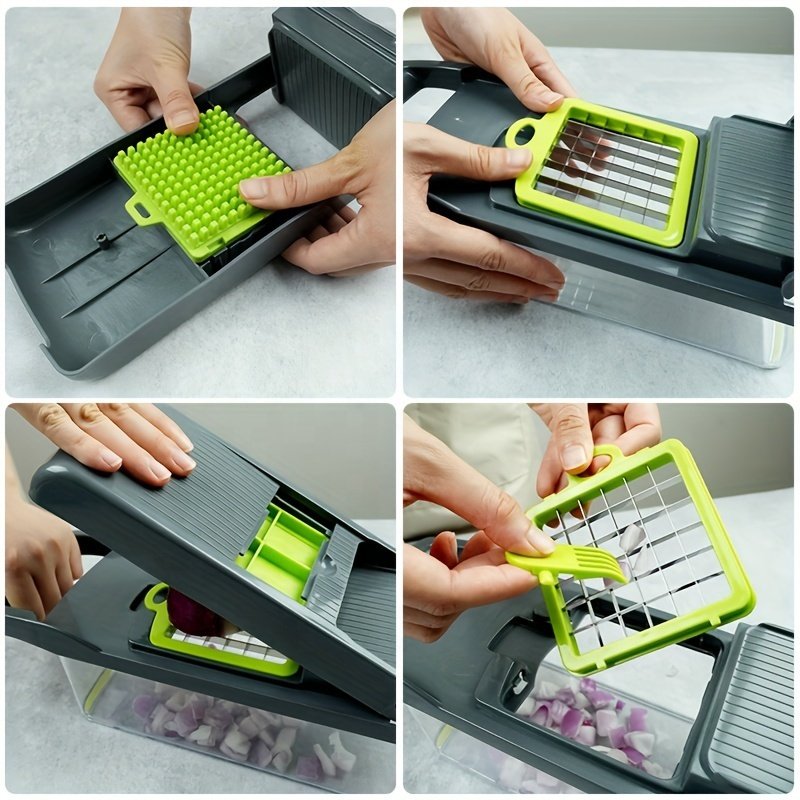 Wholesale Multipurpose 15 in1 Dual Use Stainless Steel Vegetable Cutlery Cutter Dicing Kitchen Tool Slicers Vegetable Chopper