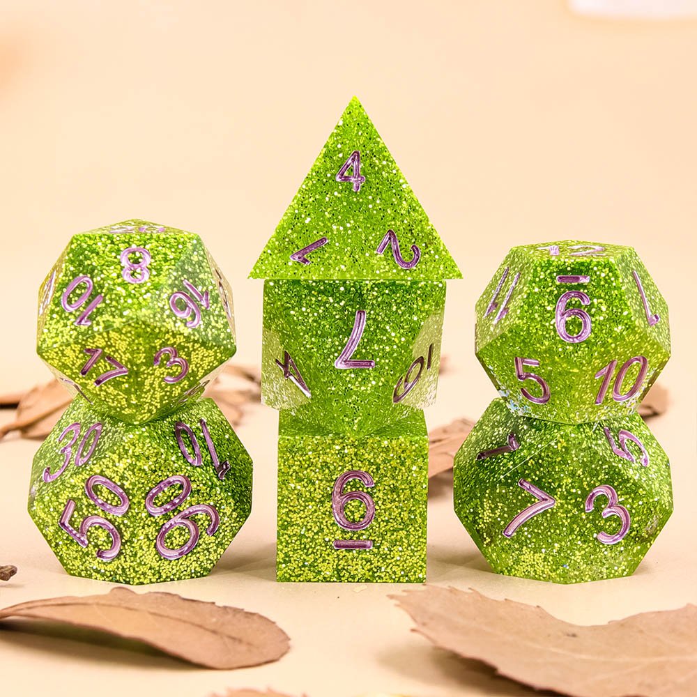 High Quality Handmade Polyhedral Resin DND Dice Set for Dungeons and Dragons Role Playing Games