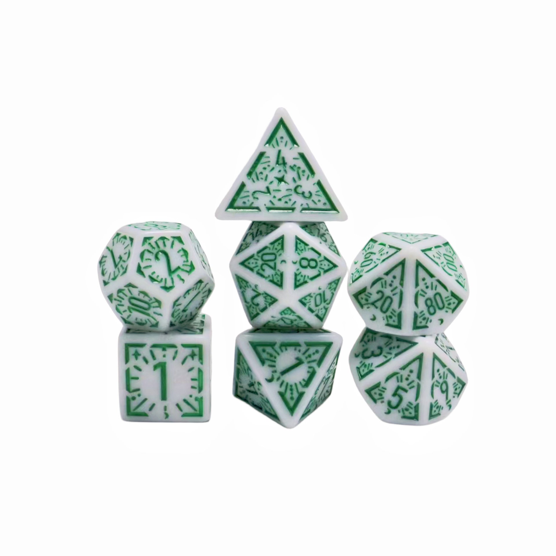 Polyhedral Dice Set 7pcs D4-D20, Amazing Engraved Games Dices for Souvenirsts Entertainment Board Game18mm