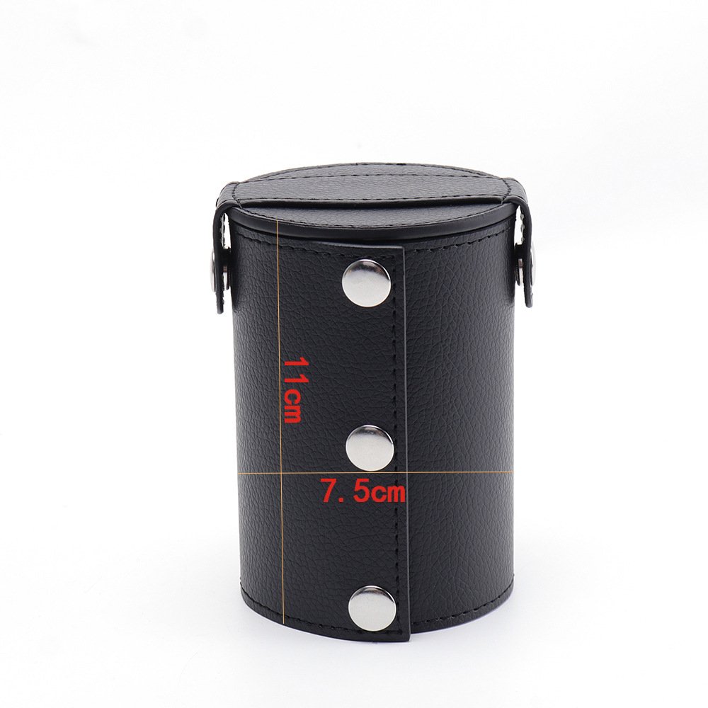 Multi-function Pen Pouch Holder Casino Travel Folding Leather Dice Game Cup