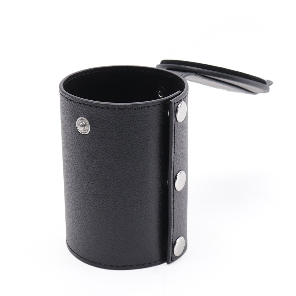 Multi-function Pen Pouch Holder Casino Travel Folding Leather Dice Game Cup