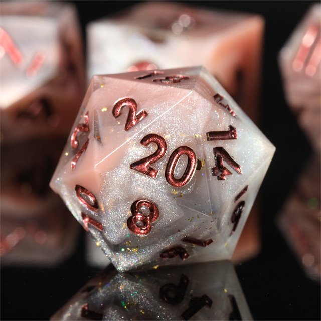 MINI PLANET Custom Resin DND Sharp Handmade 7pcs Dice Set Polyhedral Board Game RPG Dragon and Dungeon Dice