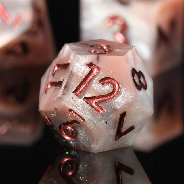 MINI PLANET Custom Resin DND Sharp Handmade 7pcs Dice Set Polyhedral Board Game RPG Dragon and Dungeon Dice