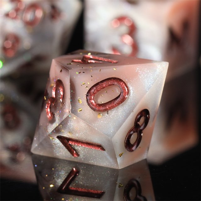 MINI PLANET Custom Resin DND Sharp Handmade 7pcs Dice Set Polyhedral Board Game RPG Dragon and Dungeon Dice