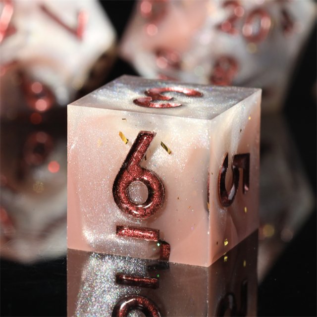 MINI PLANET Custom Resin DND Sharp Handmade 7pcs Dice Set Polyhedral Board Game RPG Dragon and Dungeon Dice