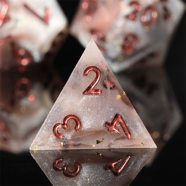 MINI PLANET Custom Resin DND Sharp Handmade 7pcs Dice Set Polyhedral Board Game RPG Dragon and Dungeon Dice