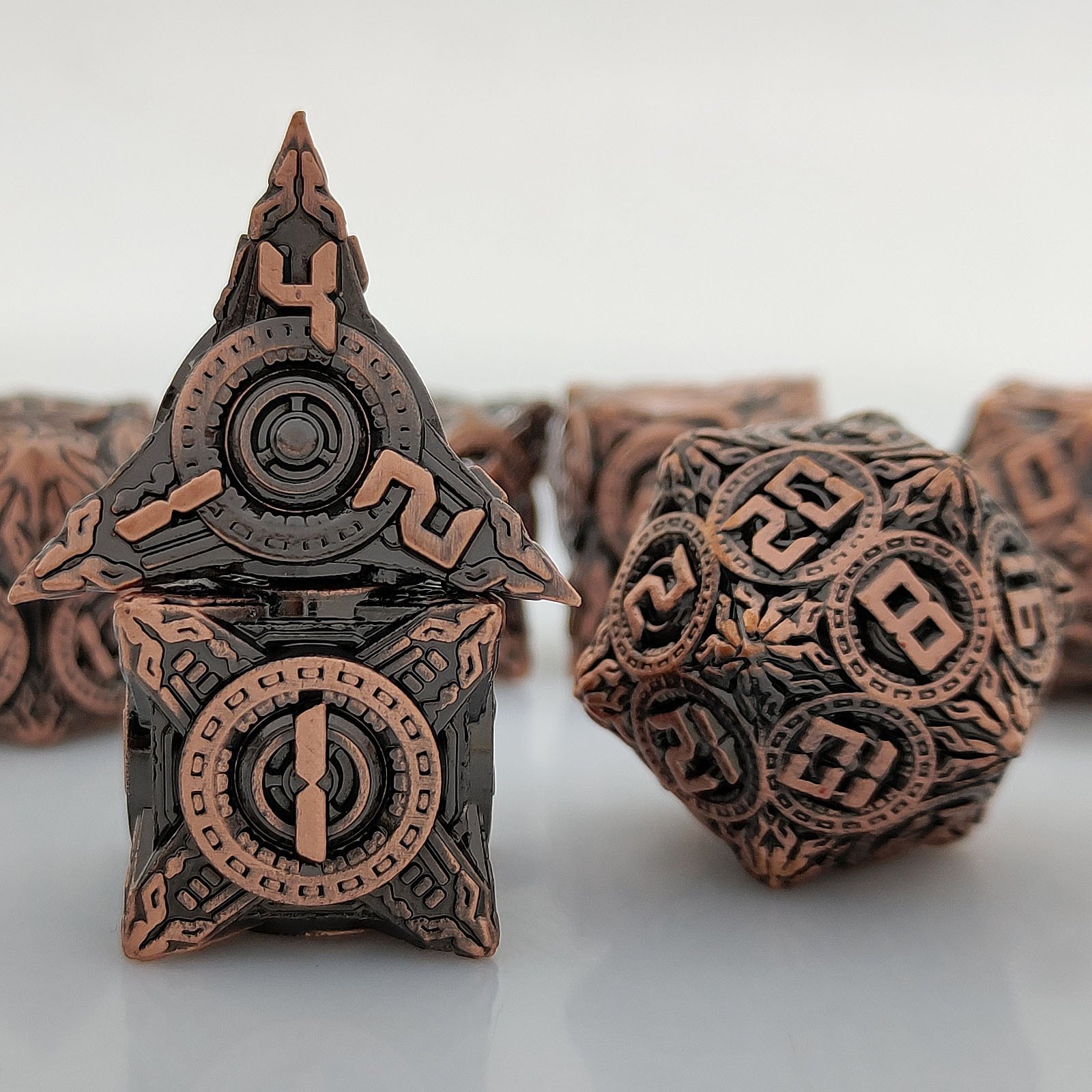 Metal Dice Set, Large Polyhedral Dice Set for MTG RPG Roleplaying Tabletop Game Board Game Dice Accessories D20 D12 D10 D8 D6 D4