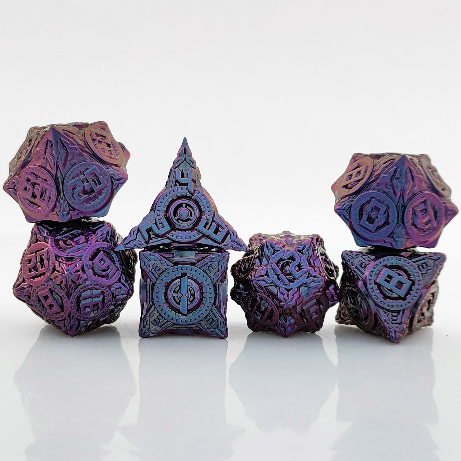 Metal Dice Set, Large Polyhedral Dice Set for MTG RPG Roleplaying Tabletop Game Board Game Dice Accessories D20 D12 D10 D8 D6 D4