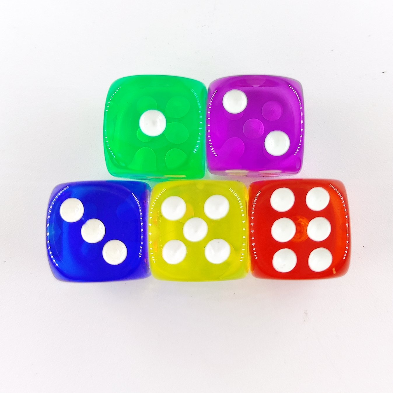 D6 with pip Dot 12mm Acrylic Round Corner Square Custom LOGO Transparent Multicolor Education School Family Polyhedral Game Dice