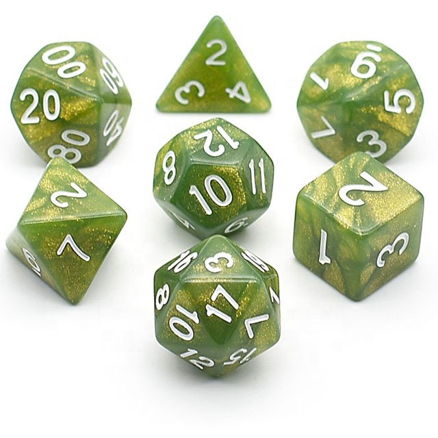 Udixi polyhedral Glitter Plastic Custom Made Logo RPG dungeons and dragons Gaming Dice Set