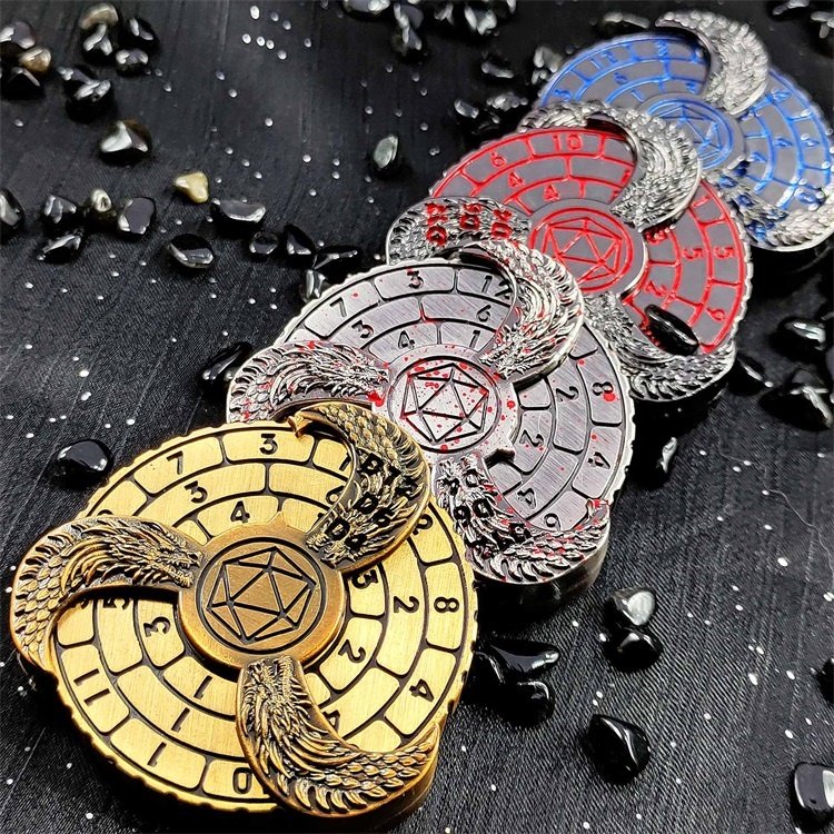 Brand New Antique Gold Natural Top Metal Turntable DND Special Dice for DND Games