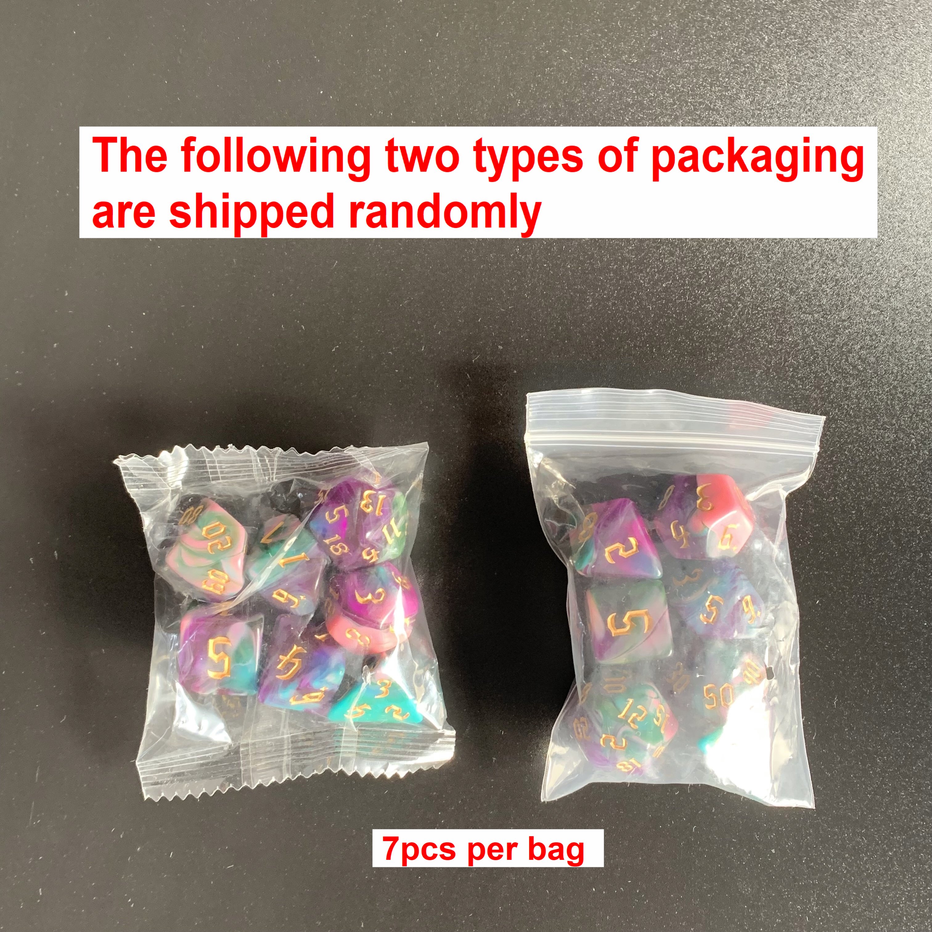 colorful pearl double colors new font DND PRTG Dungeons and Dragons PMMA custom polyhedral multi colors plastic dice
