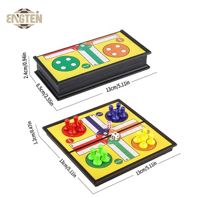 Customize Logo Plastic Magnetic Ludo Board Game Ludo Dice Game Set for Fun
