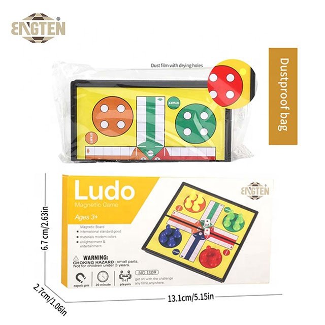 Customize Logo Plastic Magnetic Ludo Board Game Ludo Dice Game Set for Fun