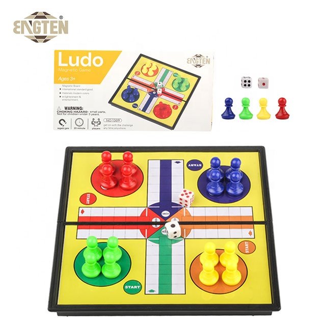 Customize Logo Plastic Magnetic Ludo Board Game Ludo Dice Game Set for Fun