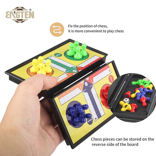 Customize Logo Plastic Magnetic Ludo Board Game Ludo Dice Game Set for Fun