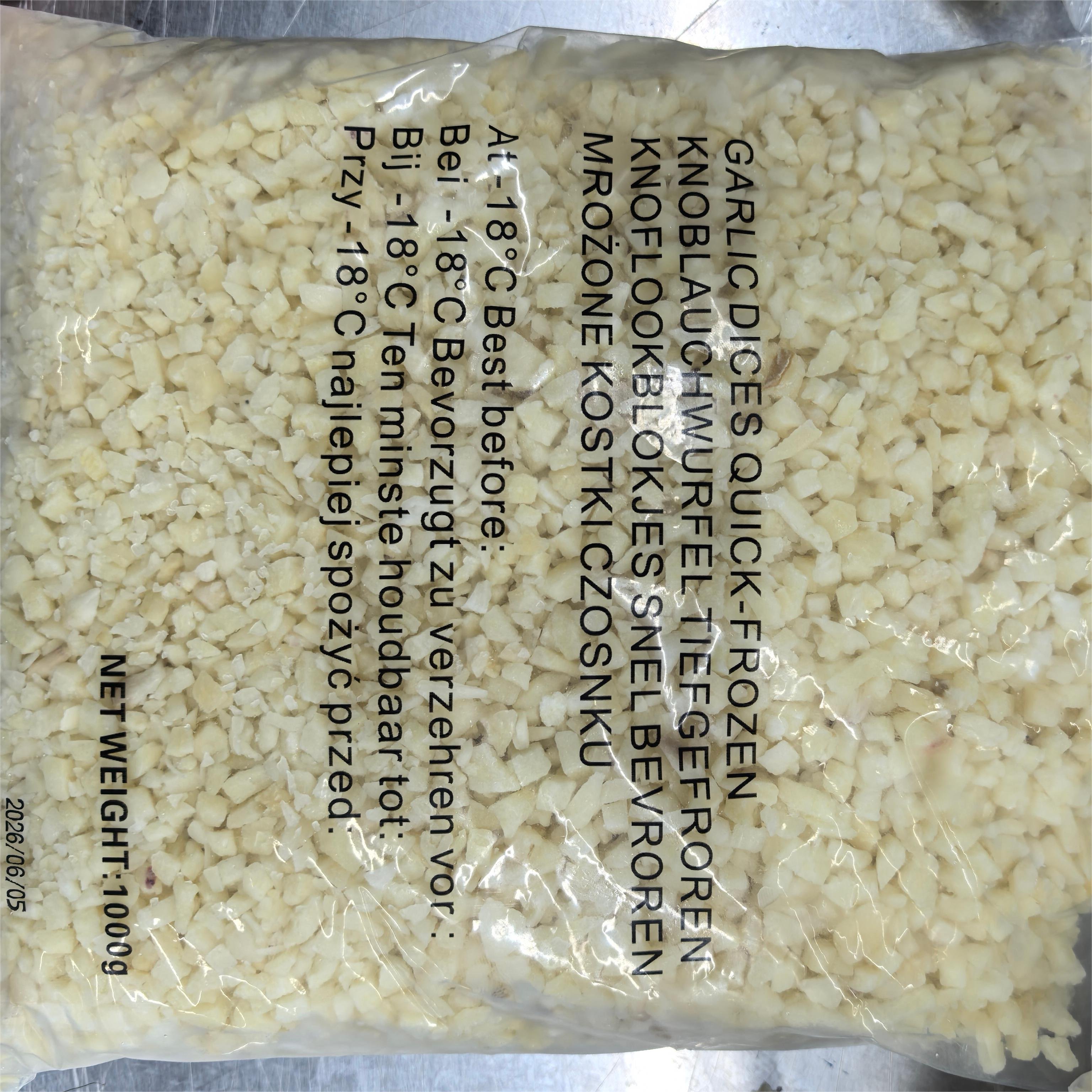 HOT Selling factory direct sales frozen garlic dices wholesale and export of frozen garlic dices IQF