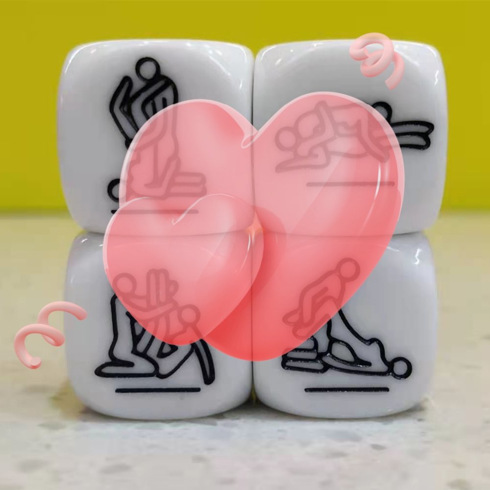 20mm D6 Polyhedral D20 Acrylic Bar Party Pub Fun Toy Funny Sexy Roll Play Game Set Adult Family Love Sex Color Position Dice