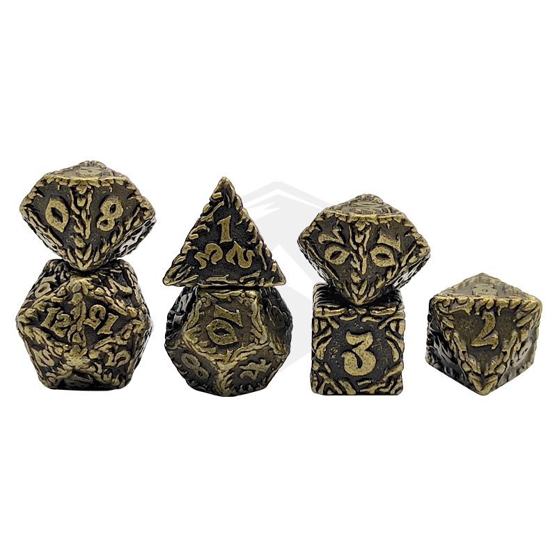 Factory Wholesale Stripe DND Metal Dice Set,7 PCS Zinc Alloy D&D Dice Set for Dungeons and Dragons