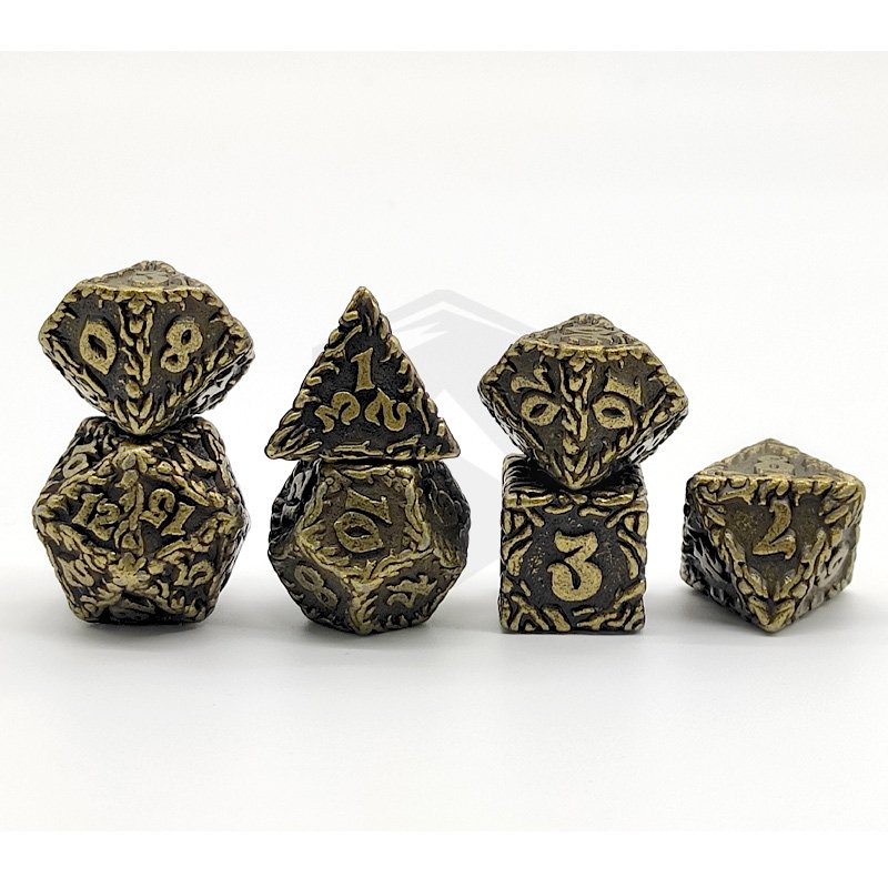 Factory Wholesale Stripe DND Metal Dice Set,7 PCS Zinc Alloy D&D Dice Set for Dungeons and Dragons