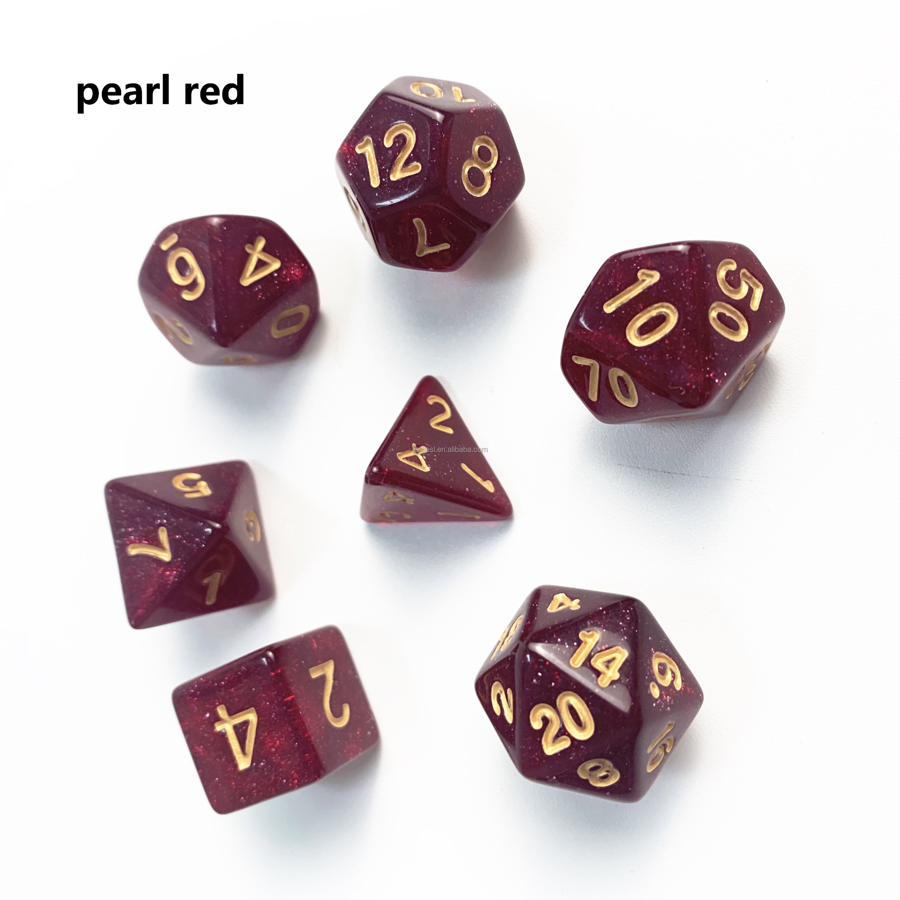 Set of 7pcs Essential DND Polyhedral Dice Cubes Acrylic D20 D6 Wood 16mm Size Soft Felling Acrylic Dice Gaming Accessory