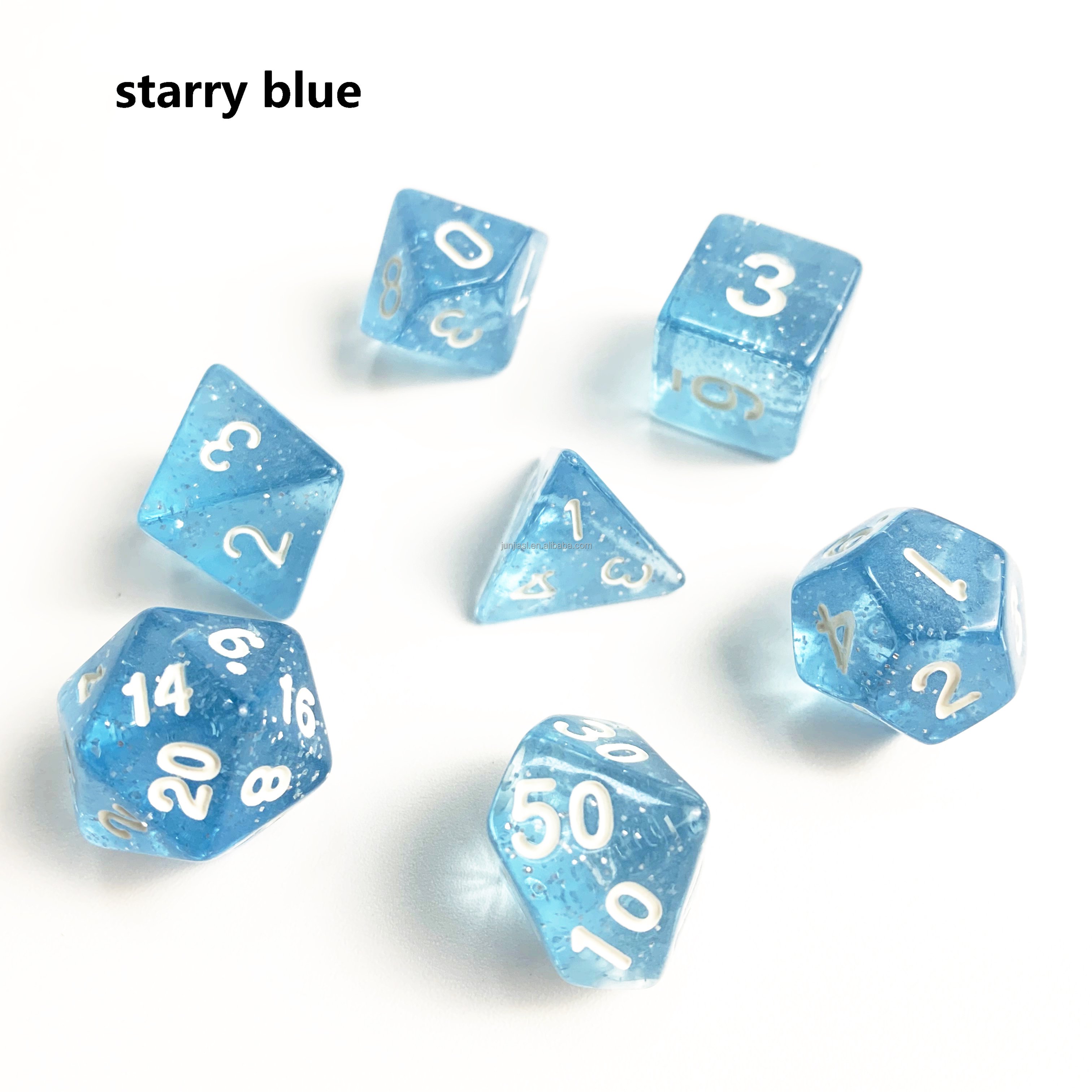 Set of 7pcs Essential DND Polyhedral Dice Cubes Acrylic D20 D6 Wood 16mm Size Soft Felling Acrylic Dice Gaming Accessory