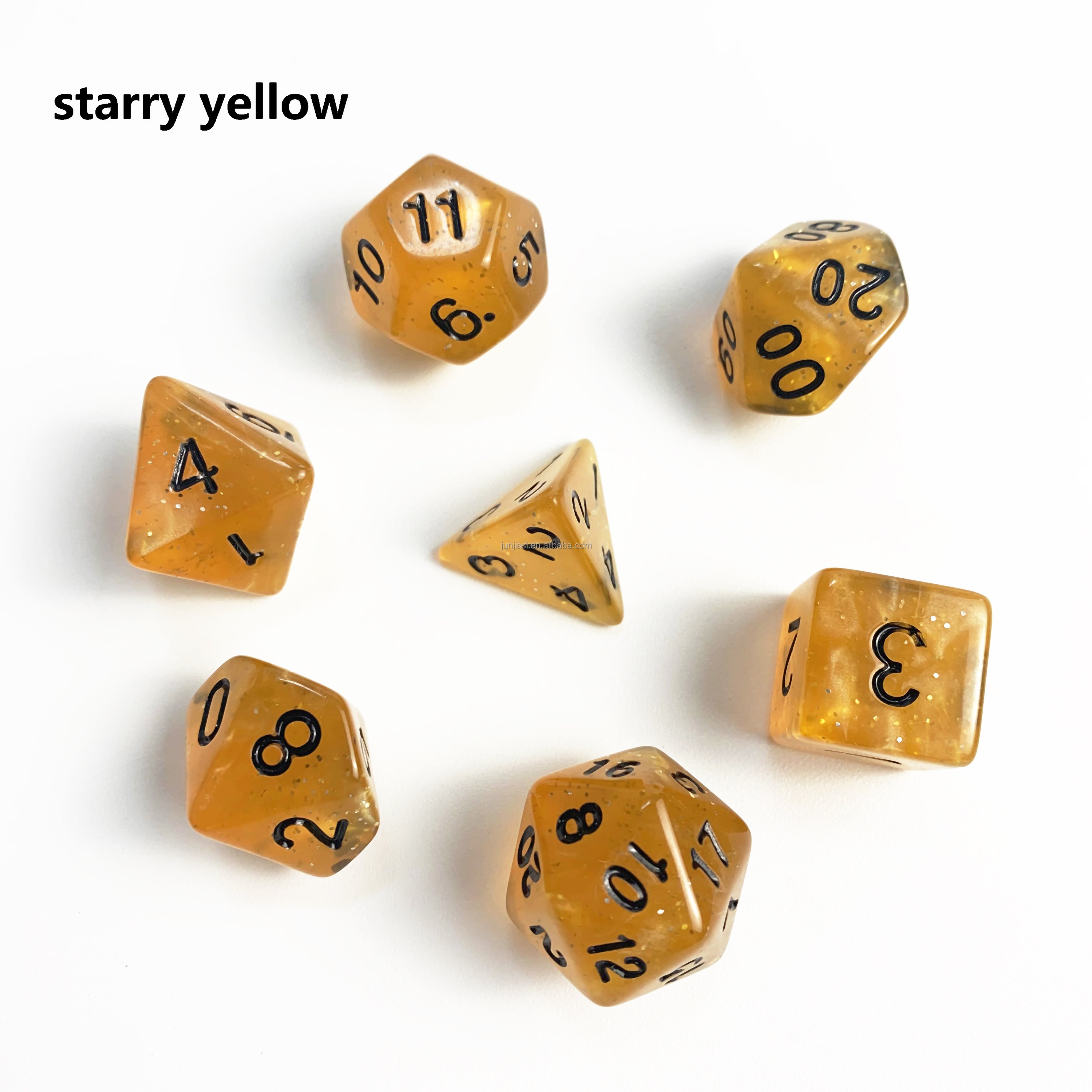 Set of 7pcs Essential DND Polyhedral Dice Cubes Acrylic D20 D6 Wood 16mm Size Soft Felling Acrylic Dice Gaming Accessory
