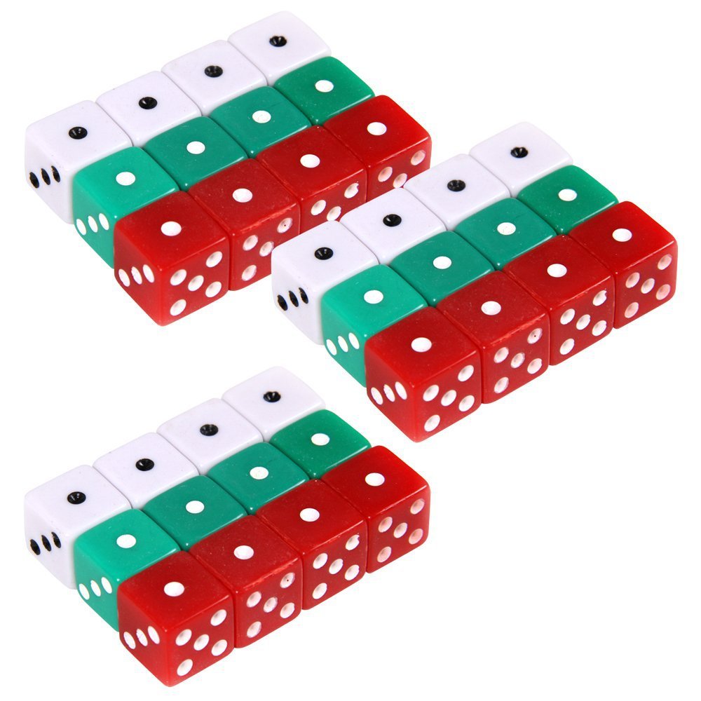 XCL 16mm Resin black and white dice set D6 customized acrylic plastic dice game 14mm 12mm