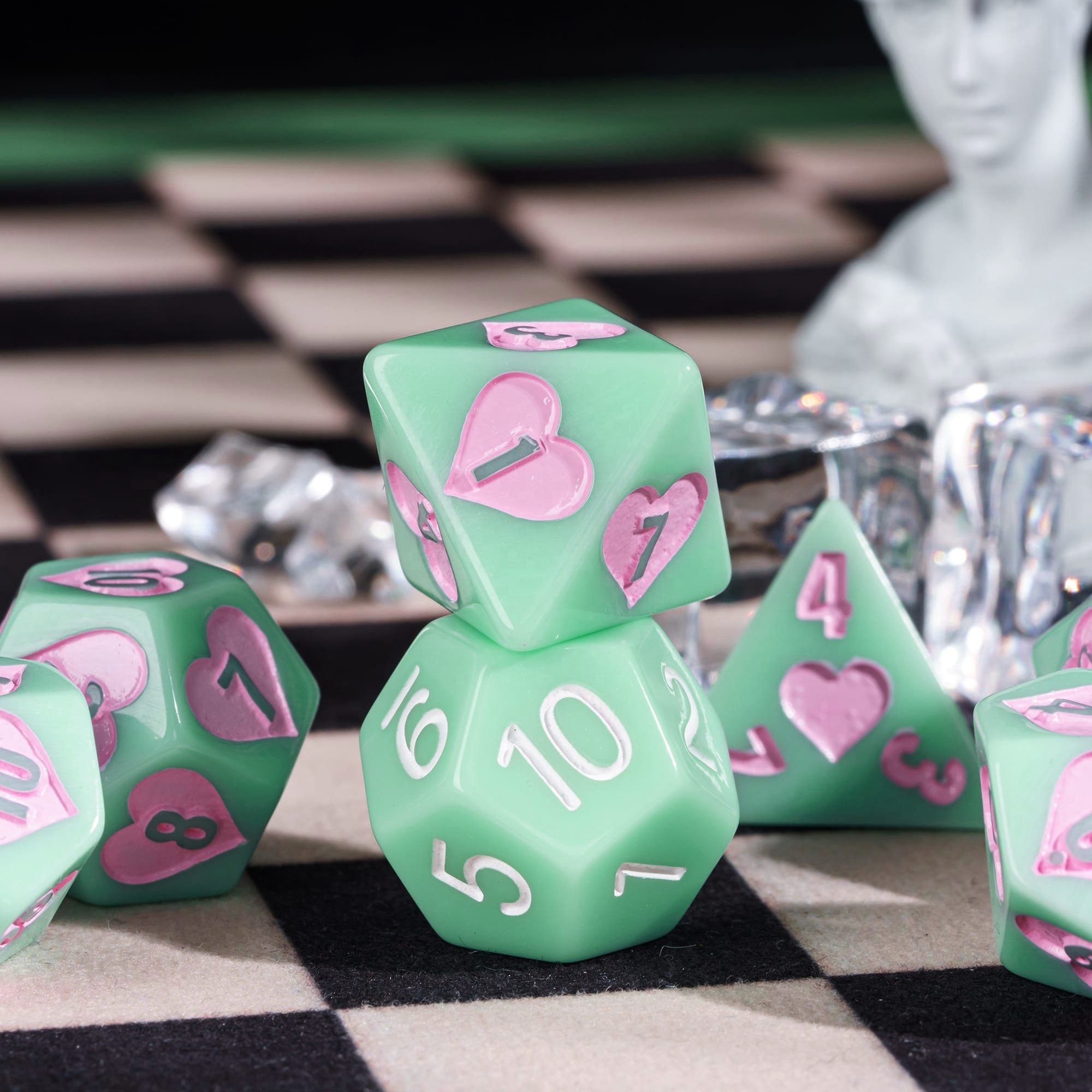 Udixi Heart Resin Dice dungeons and dragons DND RPG game dice set board game dice