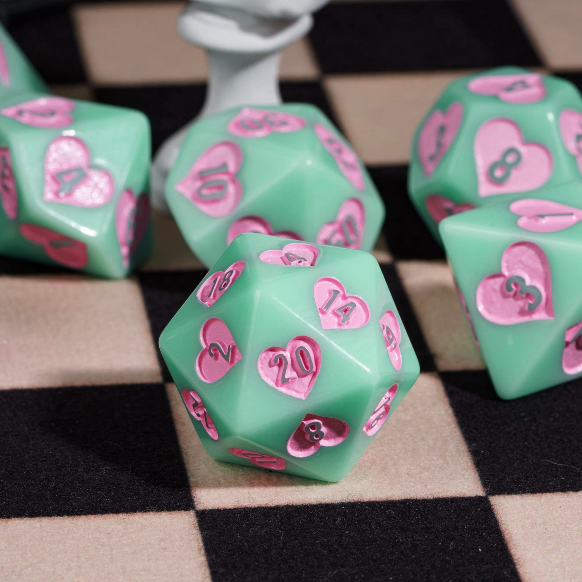 Udixi Heart Resin Dice dungeons and dragons DND RPG game dice set board game dice