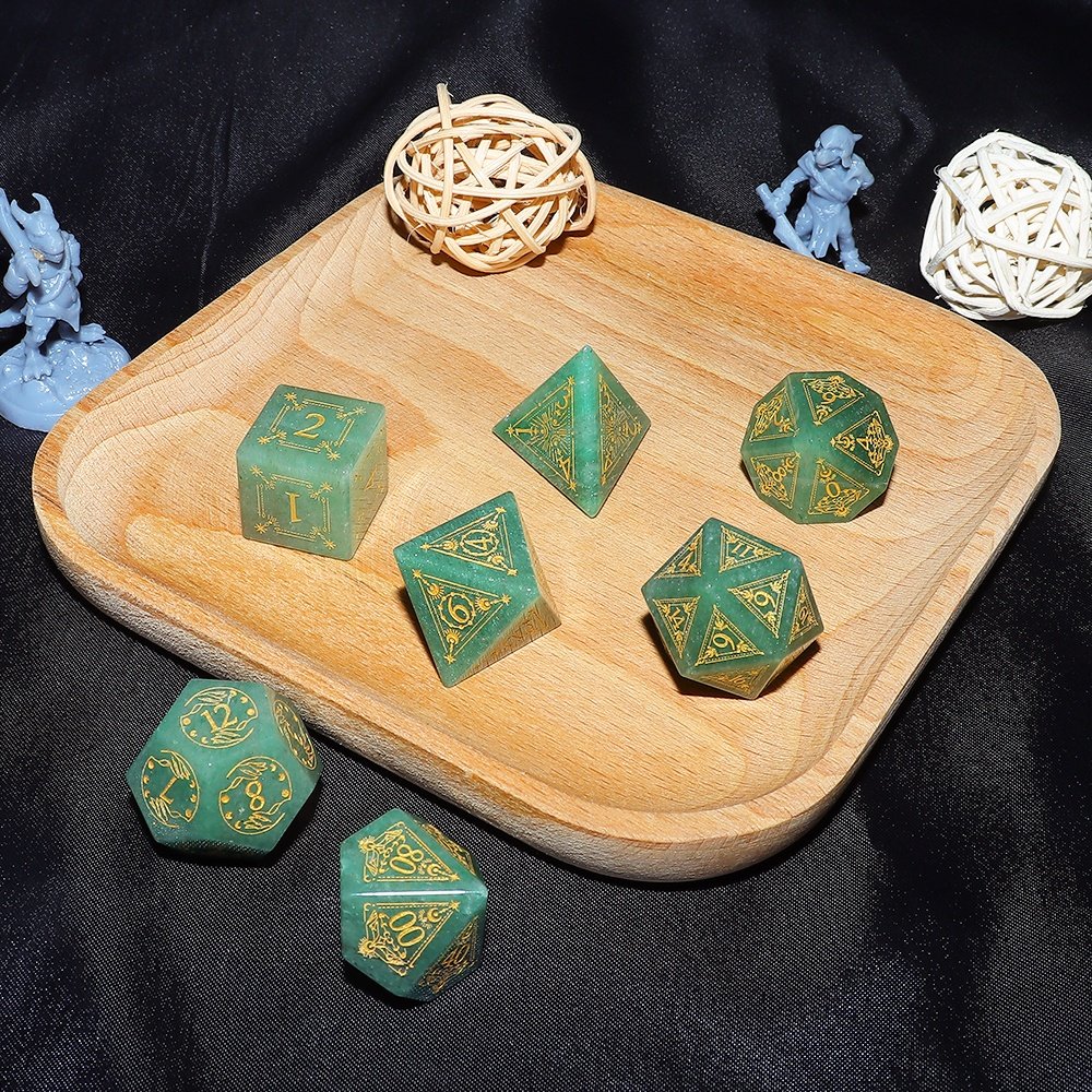 Boarding Games Dices Dungeons and Dragons Natural Stone Gemstone DND RPG Dice Bulk Set