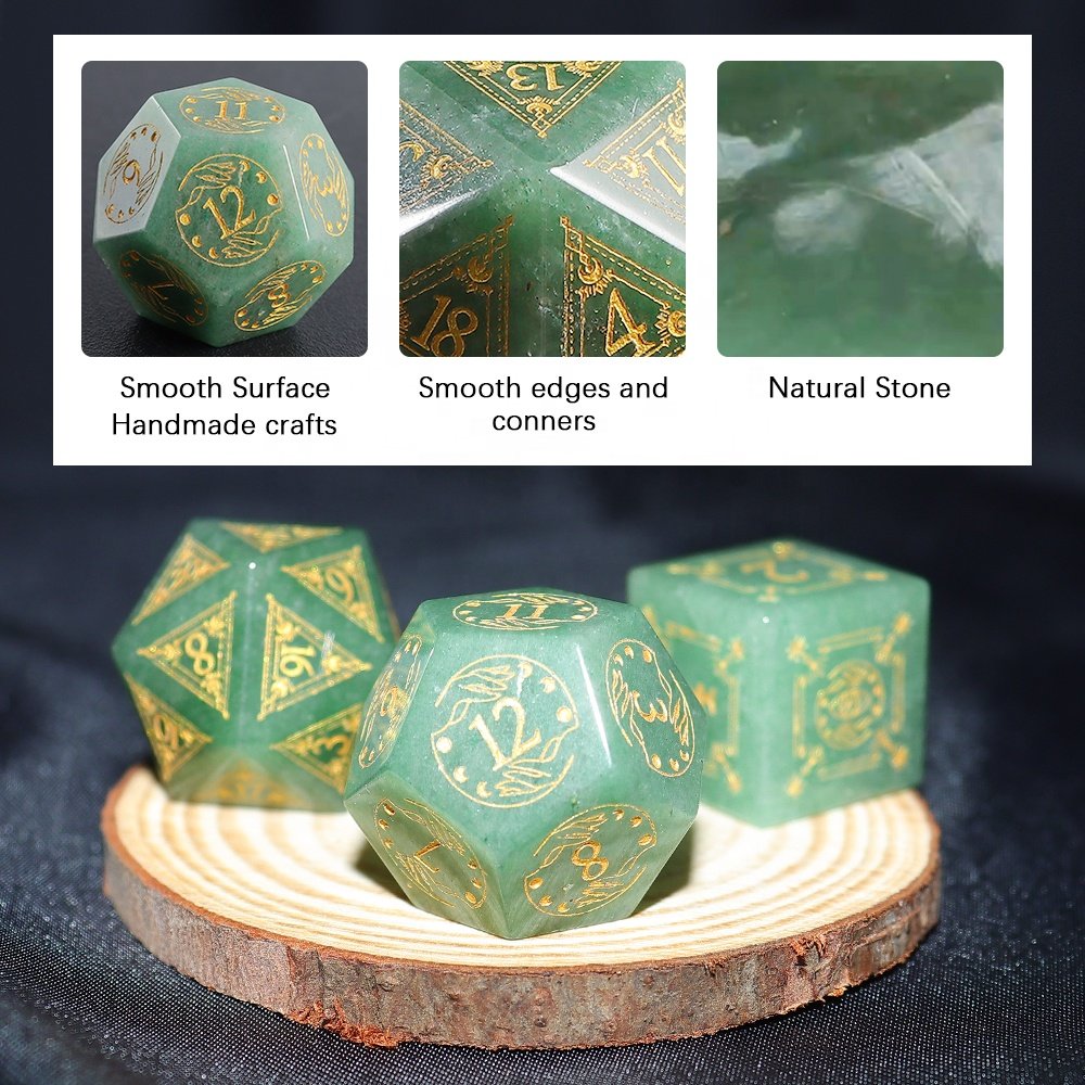 Boarding Games Dices Dungeons and Dragons Natural Stone Gemstone DND RPG Dice Bulk Set