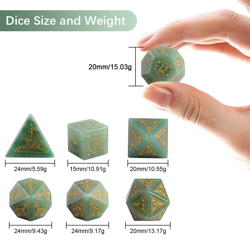 Boarding Games Dices Dungeons and Dragons Natural Stone Gemstone DND RPG Dice Bulk Set