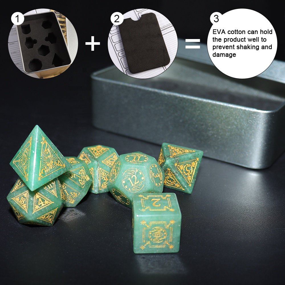 Boarding Games Dices Dungeons and Dragons Natural Stone Gemstone DND RPG Dice Bulk Set