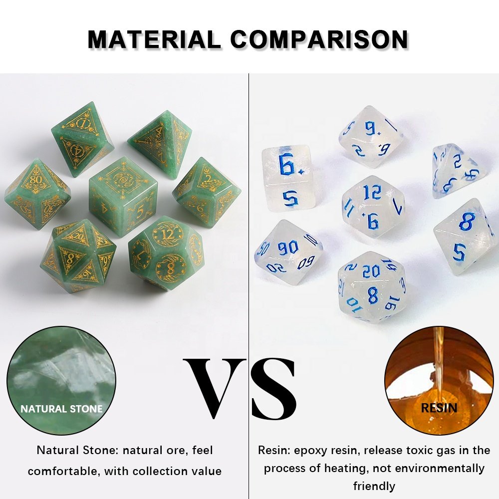 Boarding Games Dices Dungeons and Dragons Natural Stone Gemstone DND RPG Dice Bulk Set