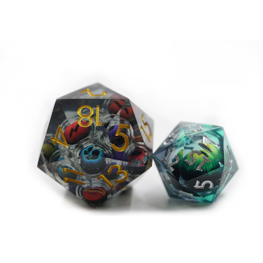 custom d 20 large single dice 33mm Resin Polyhedron DND Moving Eyeball dice