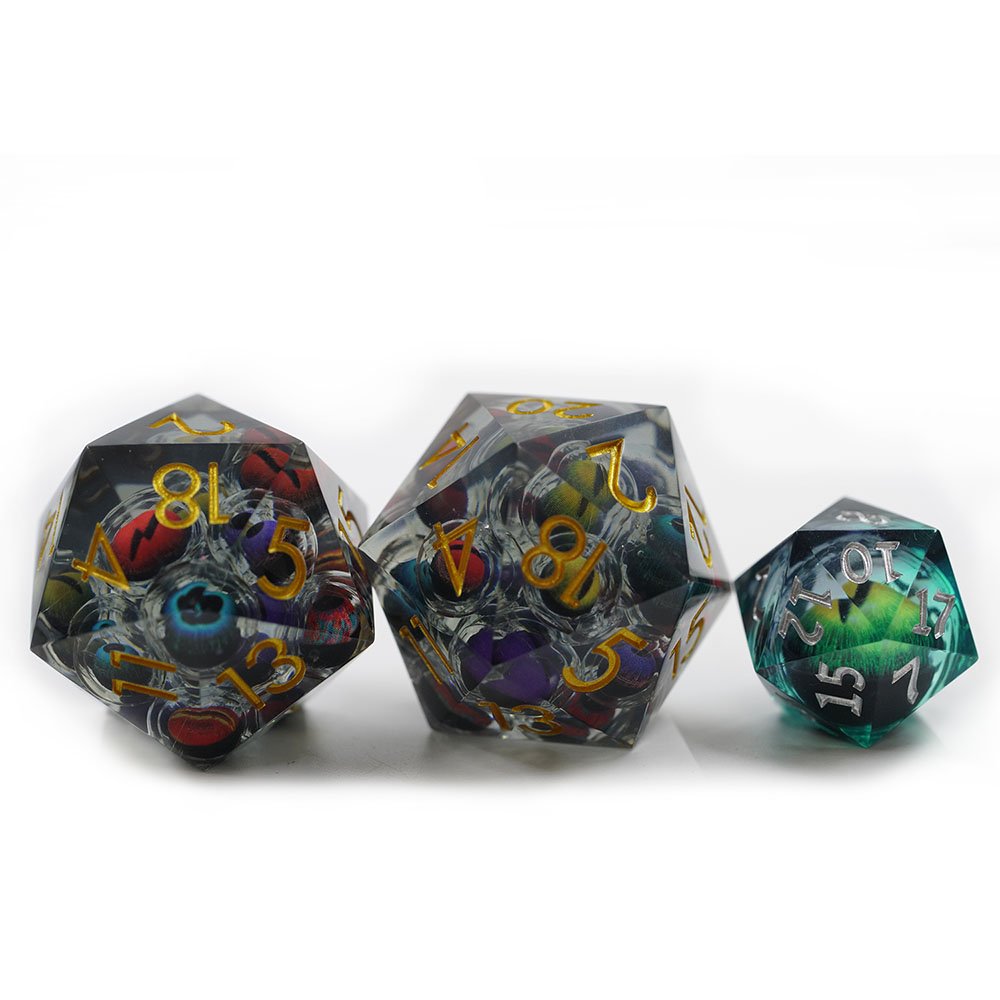 custom d 20 large single dice 33mm Resin Polyhedron DND Moving Eyeball dice