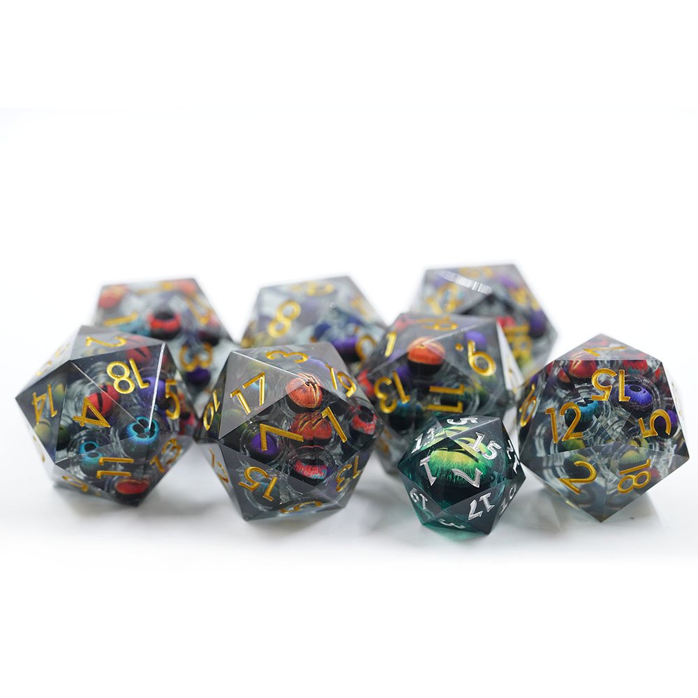 custom d 20 large single dice 33mm Resin Polyhedron DND Moving Eyeball dice