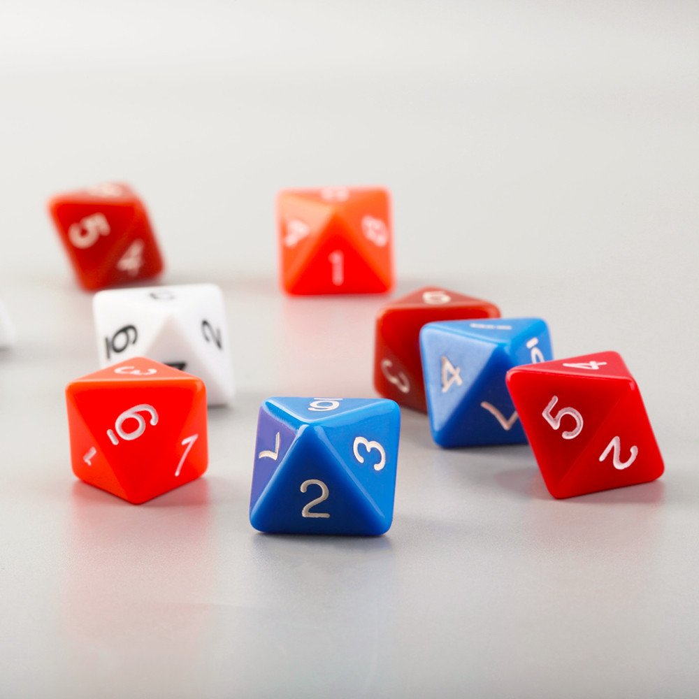 d8 18mm Multi colors transparent pearl custom entertainment dnd bulk dice wholesale