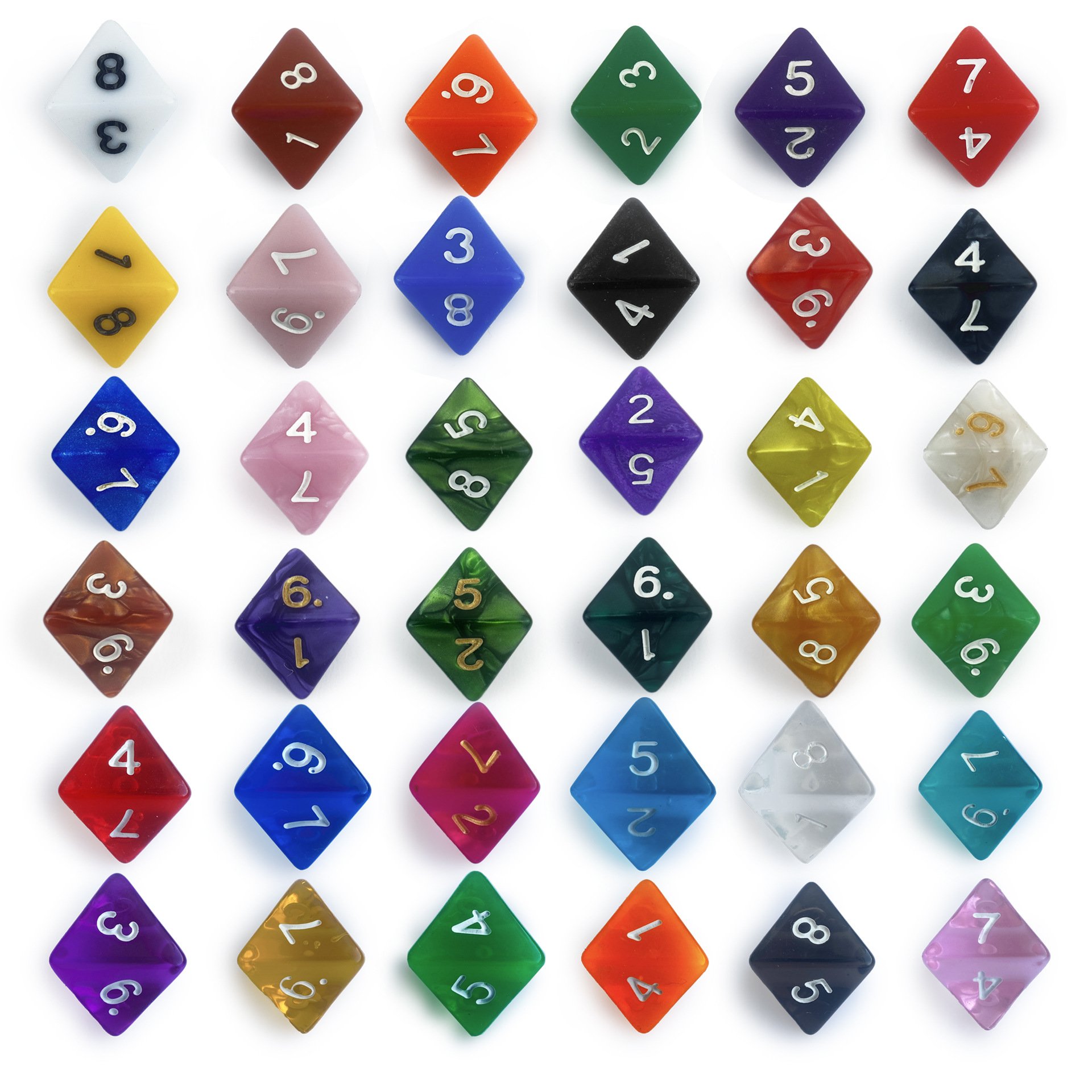 d8 18mm Multi colors transparent pearl custom entertainment dnd bulk dice wholesale