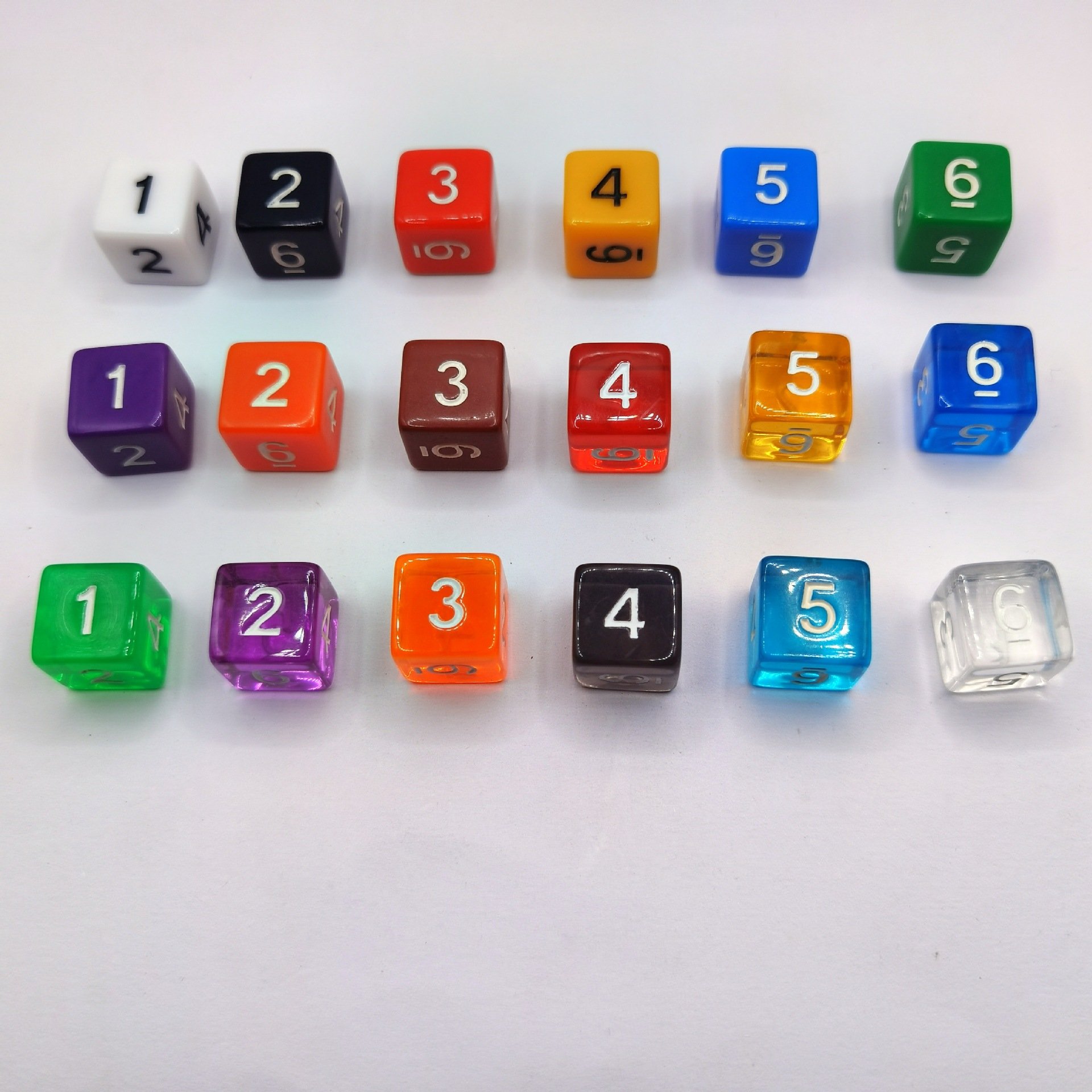 Hot Sale Dice Game Six Sided Square 16mm D6 Black And White Dice Cubes For Kids