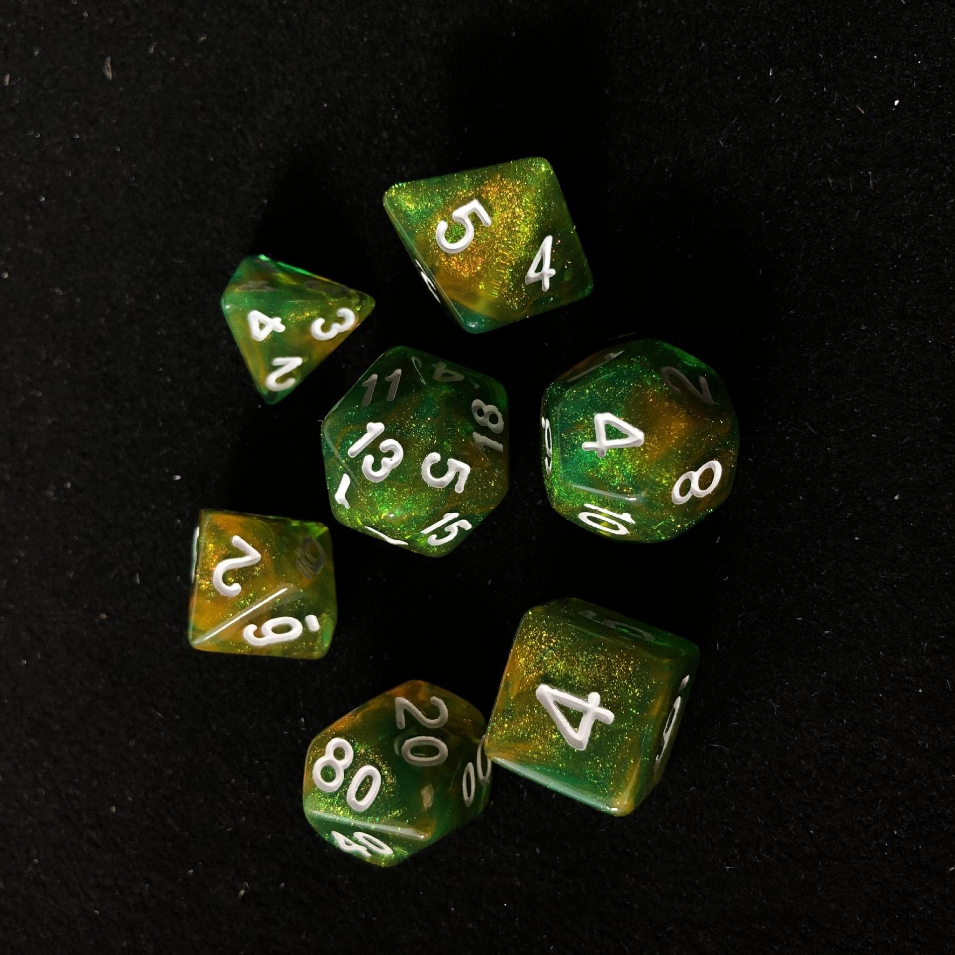 Colorful Resin Polyhedral Dice Set with Square Corner for D&D and RPG Board Games