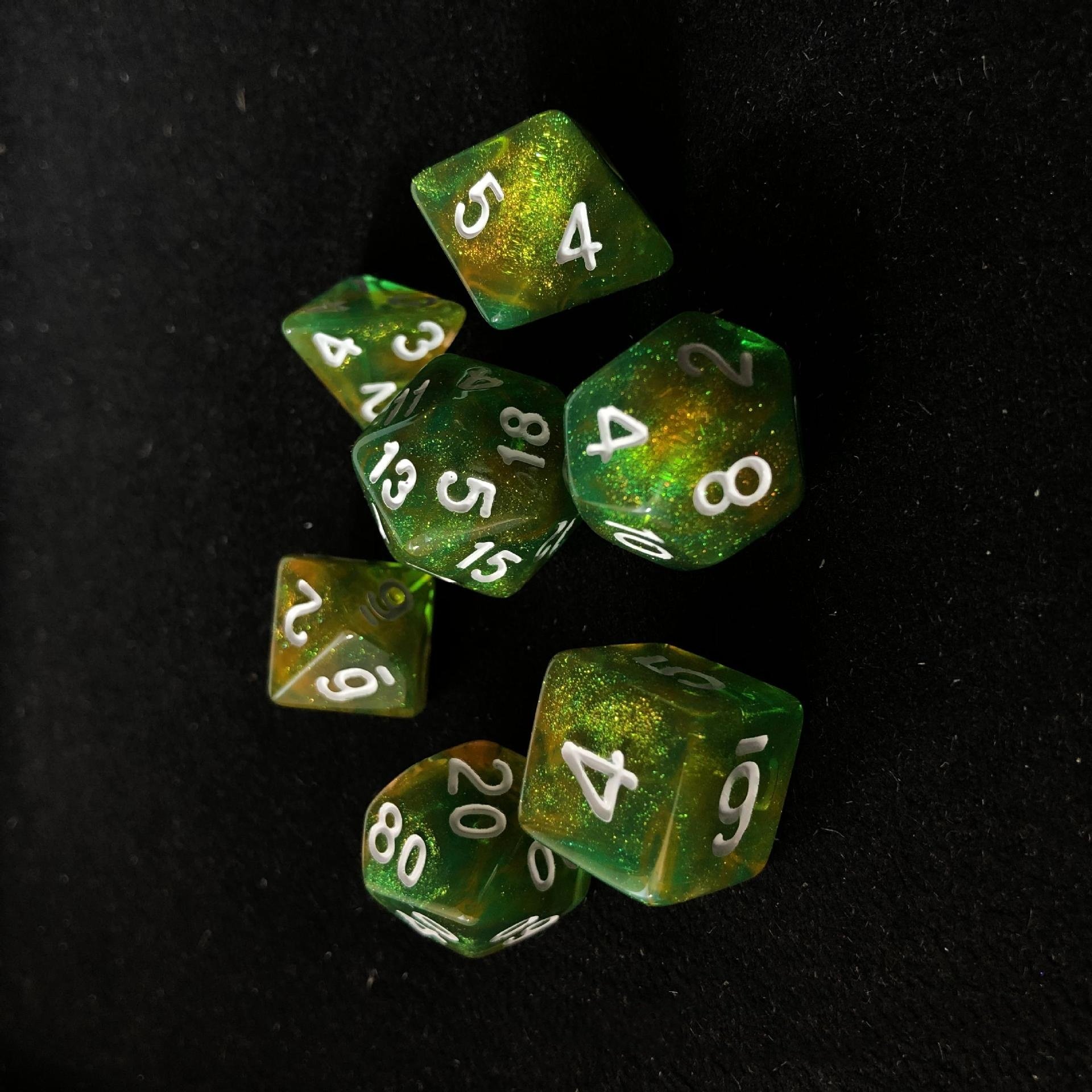 Colorful Resin Polyhedral Dice Set with Square Corner for D&D and RPG Board Games