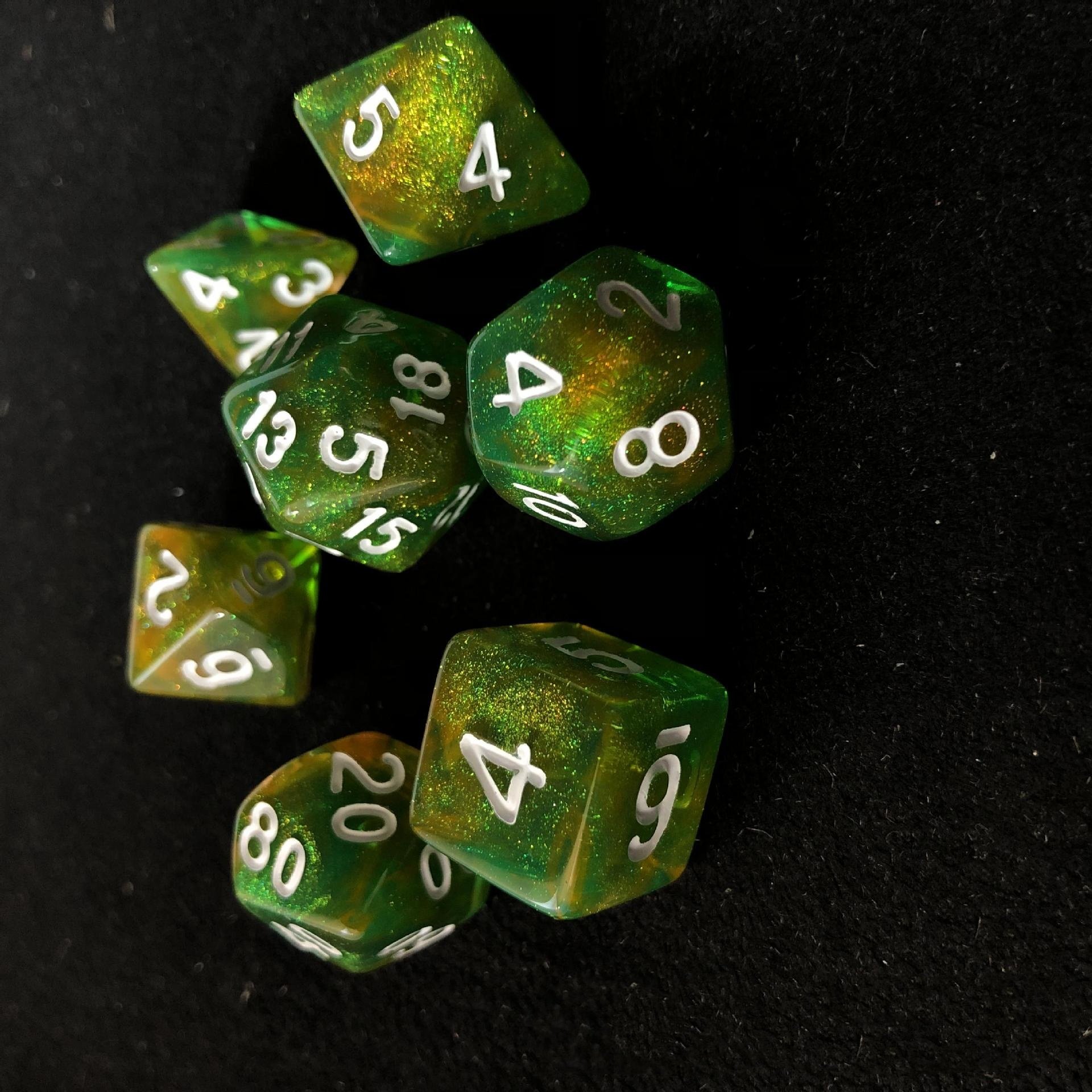 Colorful Resin Polyhedral Dice Set with Square Corner for D&D and RPG Board Games