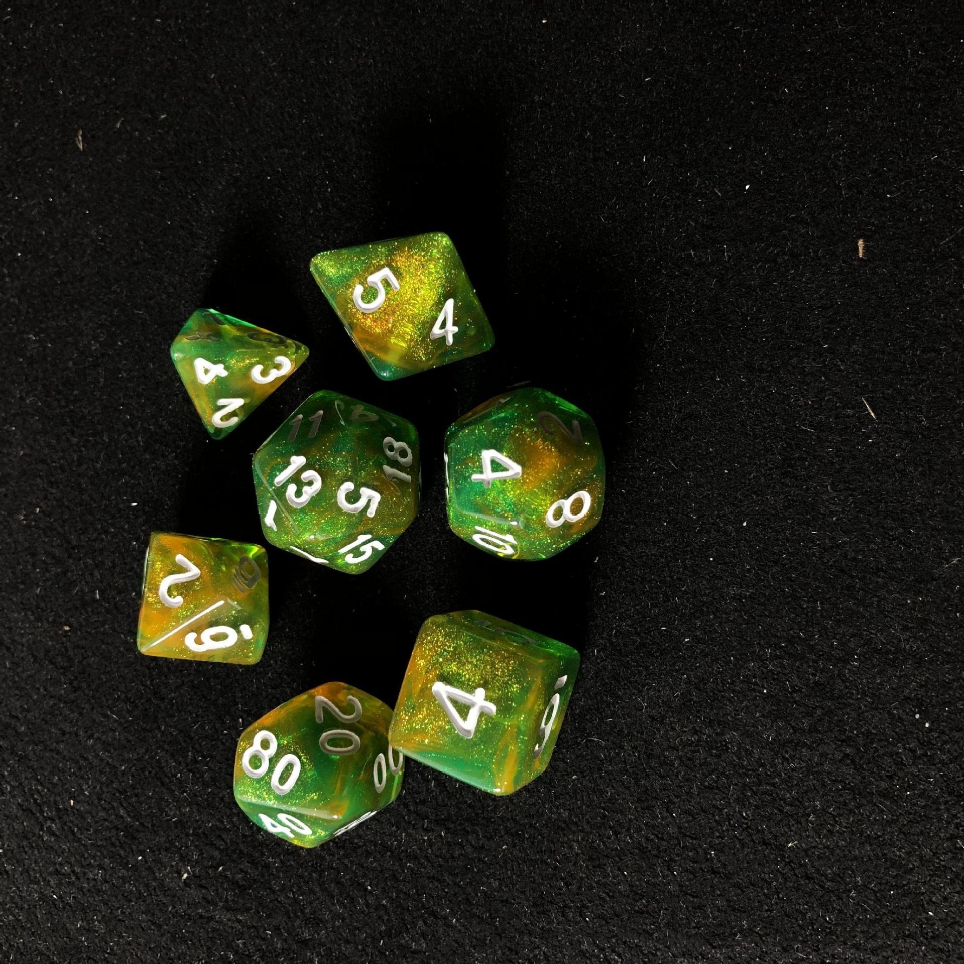 Colorful Resin Polyhedral Dice Set with Square Corner for D&D and RPG Board Games