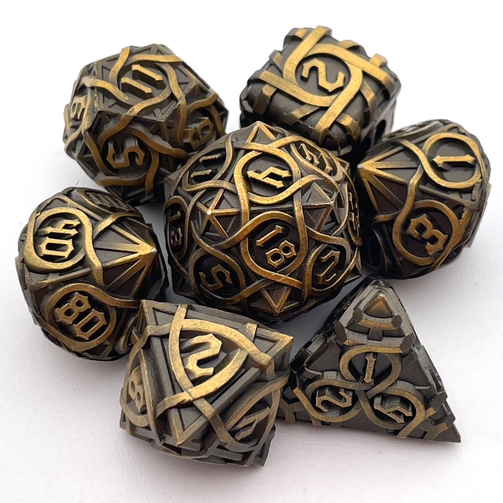 New metal solid Zongzi dice set DND Dungeons & Dragons RPG board game dice polyhedral numbers support customization