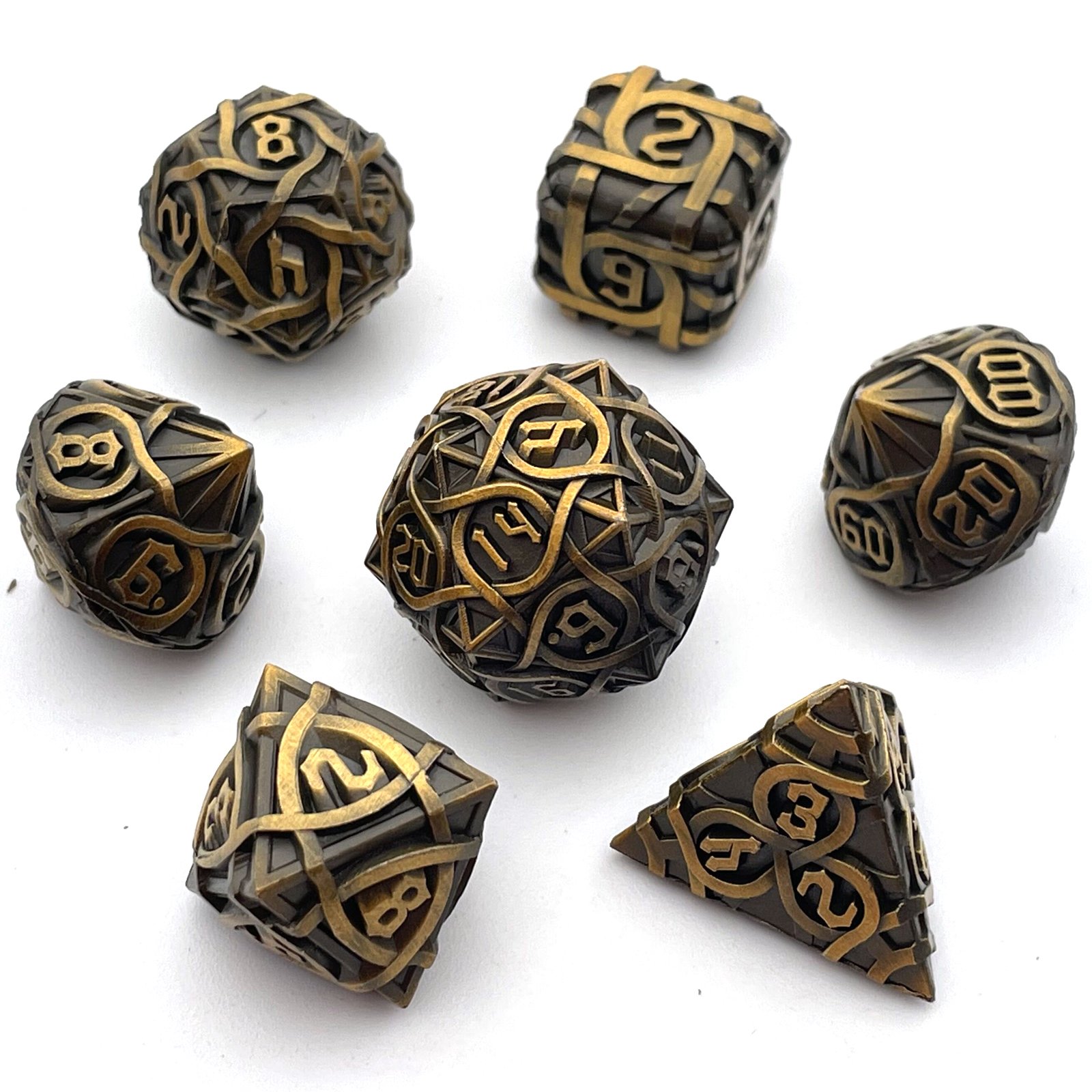 New metal solid Zongzi dice set DND Dungeons & Dragons RPG board game dice polyhedral numbers support customization