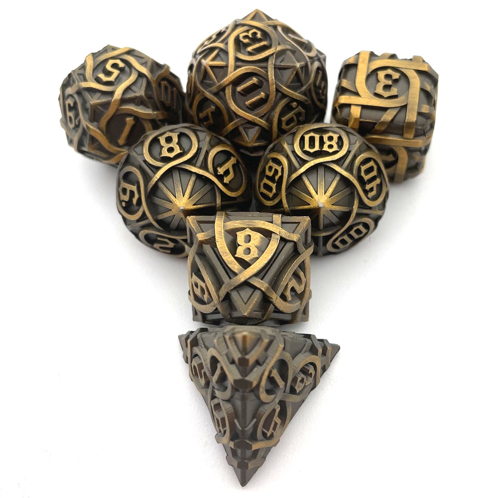 New metal solid Zongzi dice set DND Dungeons & Dragons RPG board game dice polyhedral numbers support customization