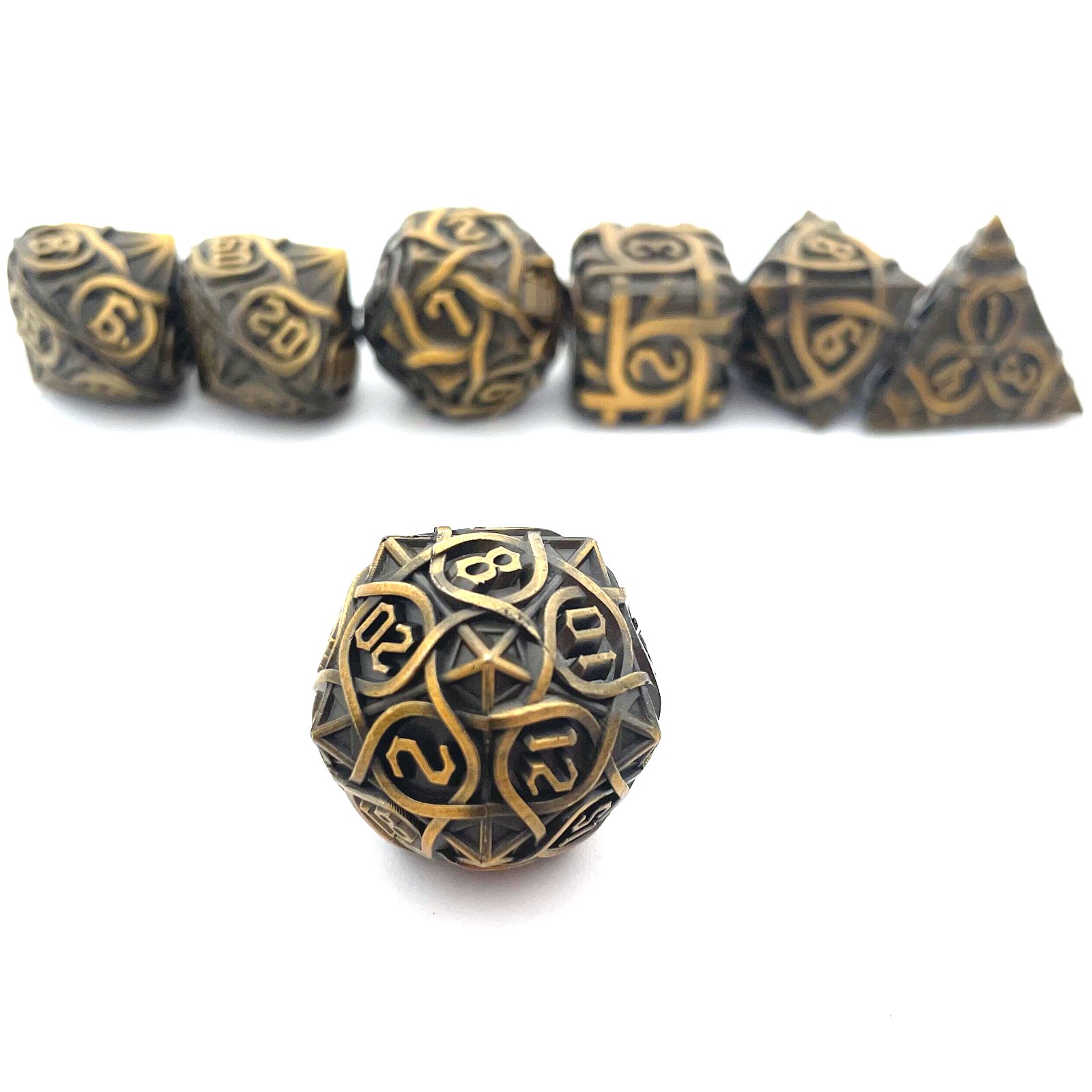 New metal solid Zongzi dice set DND Dungeons & Dragons RPG board game dice polyhedral numbers support customization