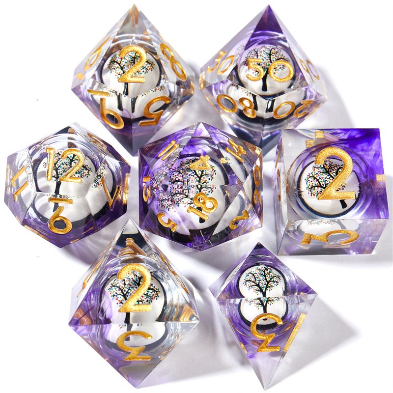 Customized Skull Head Dnd Dice Handmade Sharp Edge Resin Dice D&D D4 D6 D8 D100 D12 D20 Suitable for Dungeons&Dragons
